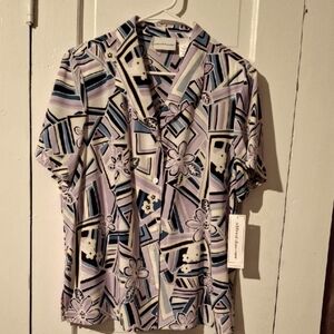 Alfred Dunner Abstract Pattern Blouse (Mis056)